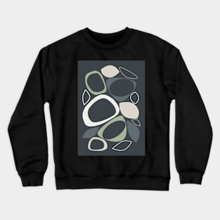 Mid Century Modern Abstract 8 Charcoal, Sage Green, Beige Crewneck Sweatshirt